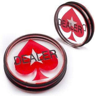 Set of 2 Engraved Wood ALL IN & DEALER Button Poker Stars For Poker 