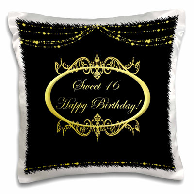 The Party Aisle Sweet 16 Happy Birthday Pillow Cover Wayfair