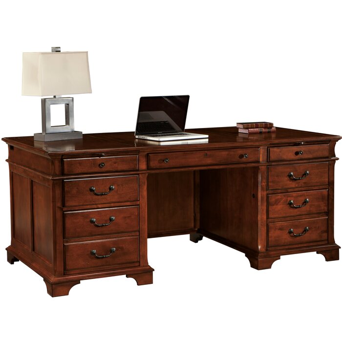 Canora Grey Sadowa Solid Wood Executive Desk Wayfair