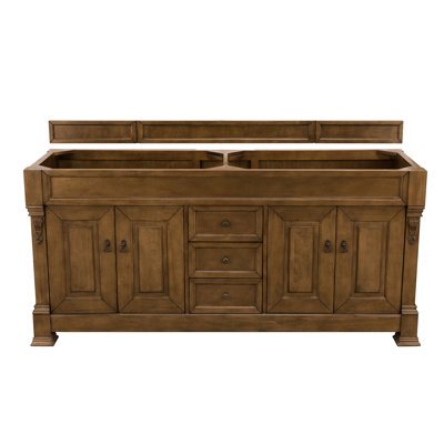 Vivanco 72" Double Bathroom Vanity Set Darby Home Co Base Finish: Burnished Mahogany, Top Finish: Classic White