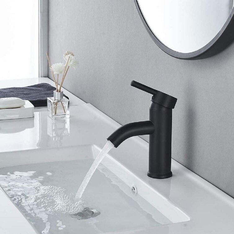 Waterfall Bathroom Sink Faucet Single Handle Vanity Basin Mixer Taps Deck Mount