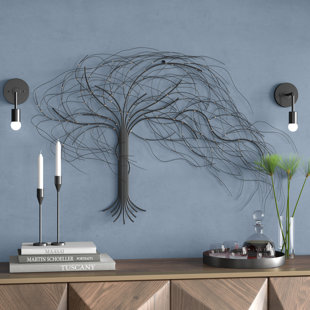 Metal Wall Tree Art sculpture for Indoor or Outdoor Hanging Accent by Master Cut 