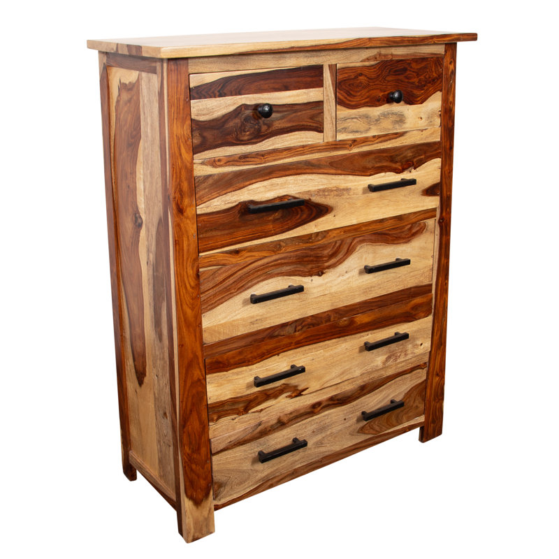 Loon Peak Marissa Solid Sheesham Wood 6 Drawer Chest Wayfair
