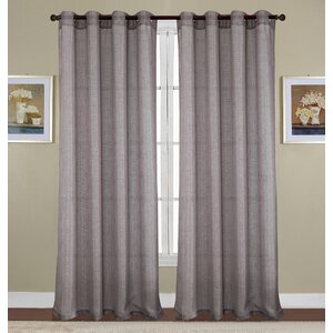 Kaye Woven Lurex Solid Semi-Sheer Grommet Single Curtain Panel