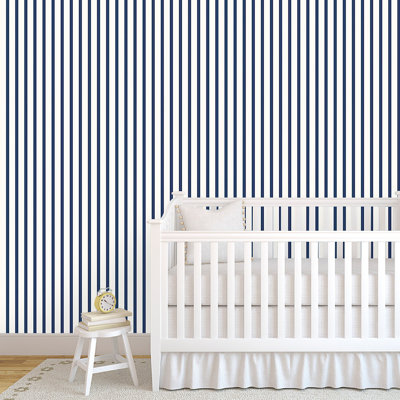 Blue Stripe Peel & Stick Wallpaper You’ll Love in 2020 | Wayfair