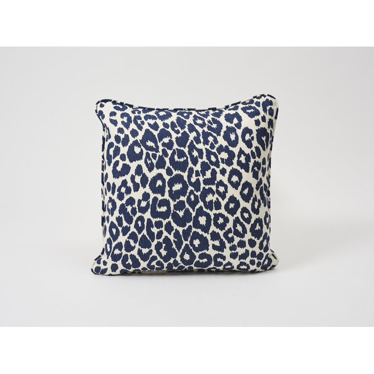 navy leopard pillow