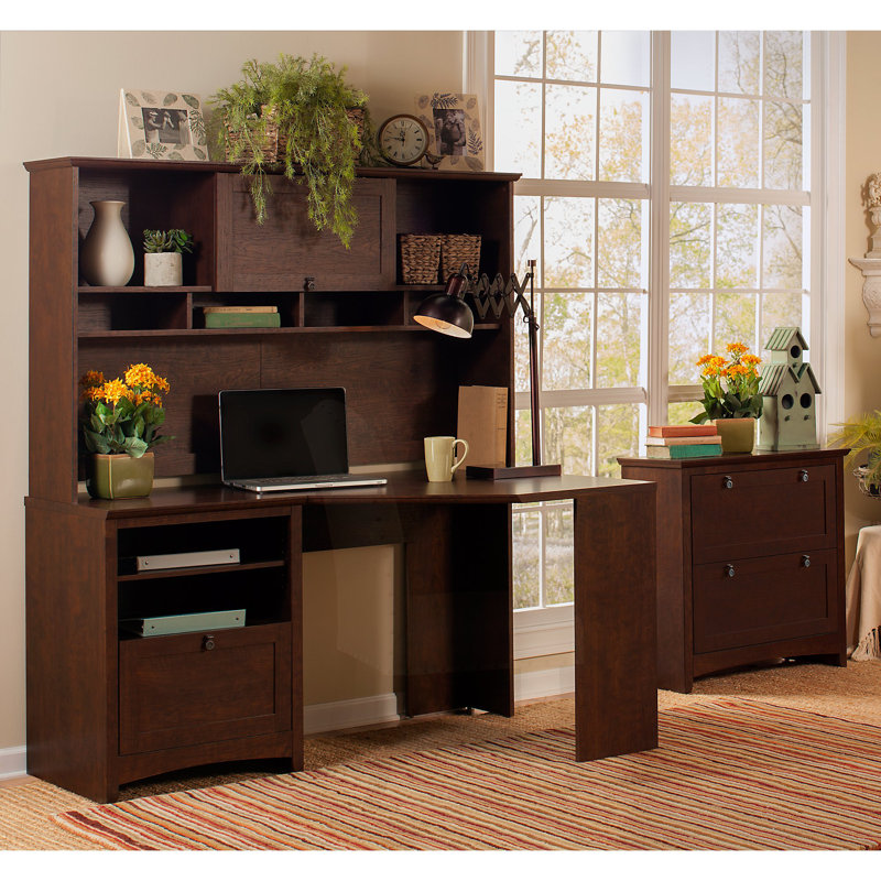 Perth Desk With Hutch And Filing Cabinet Set Reviews Birch Lane
