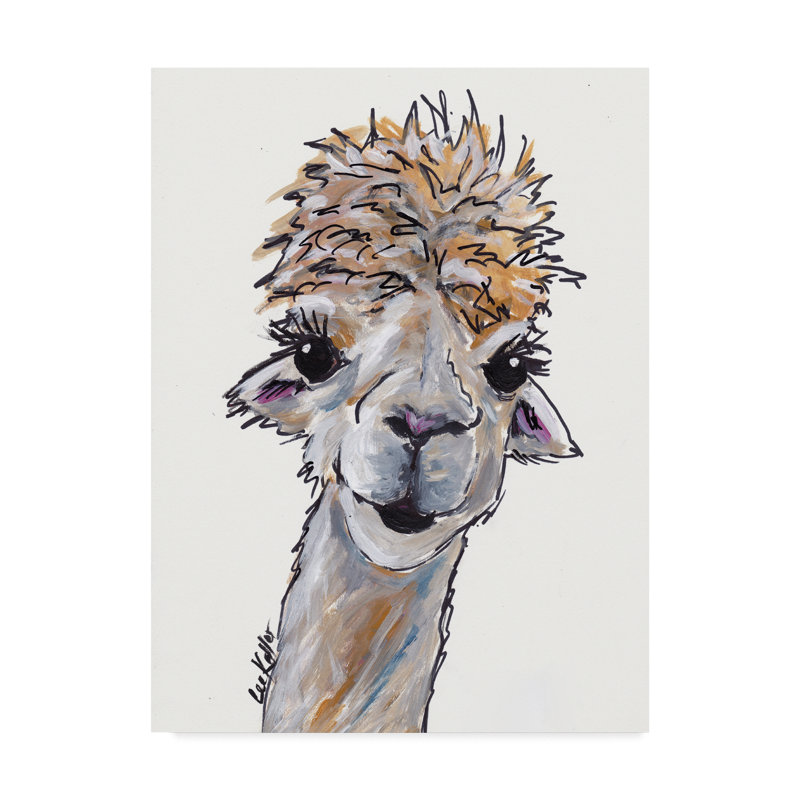 Bungalow Rose Alpaca Angel Acrylic Painting Print On Wrapped Canvas Wayfair