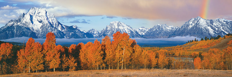 East Urban Home Autumn Landscape Ii Teton Range Rocky Mountains Oxbow Bend Wyoming Usa Photographic Print On Wrapped Canvas Wayfair