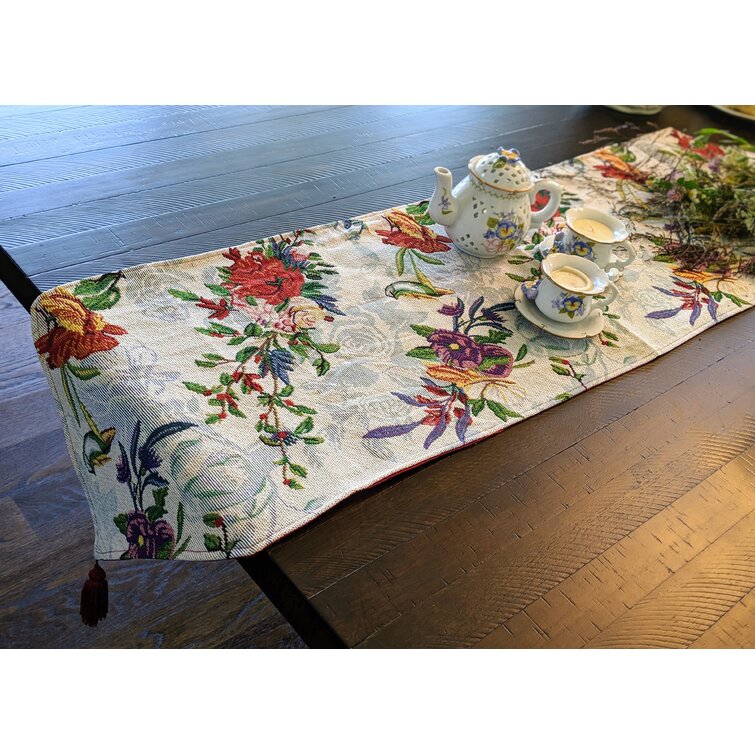 Set Of 4 Country Birds Floral Tapestry Deco Tableware Table Linen Mats Placemats 