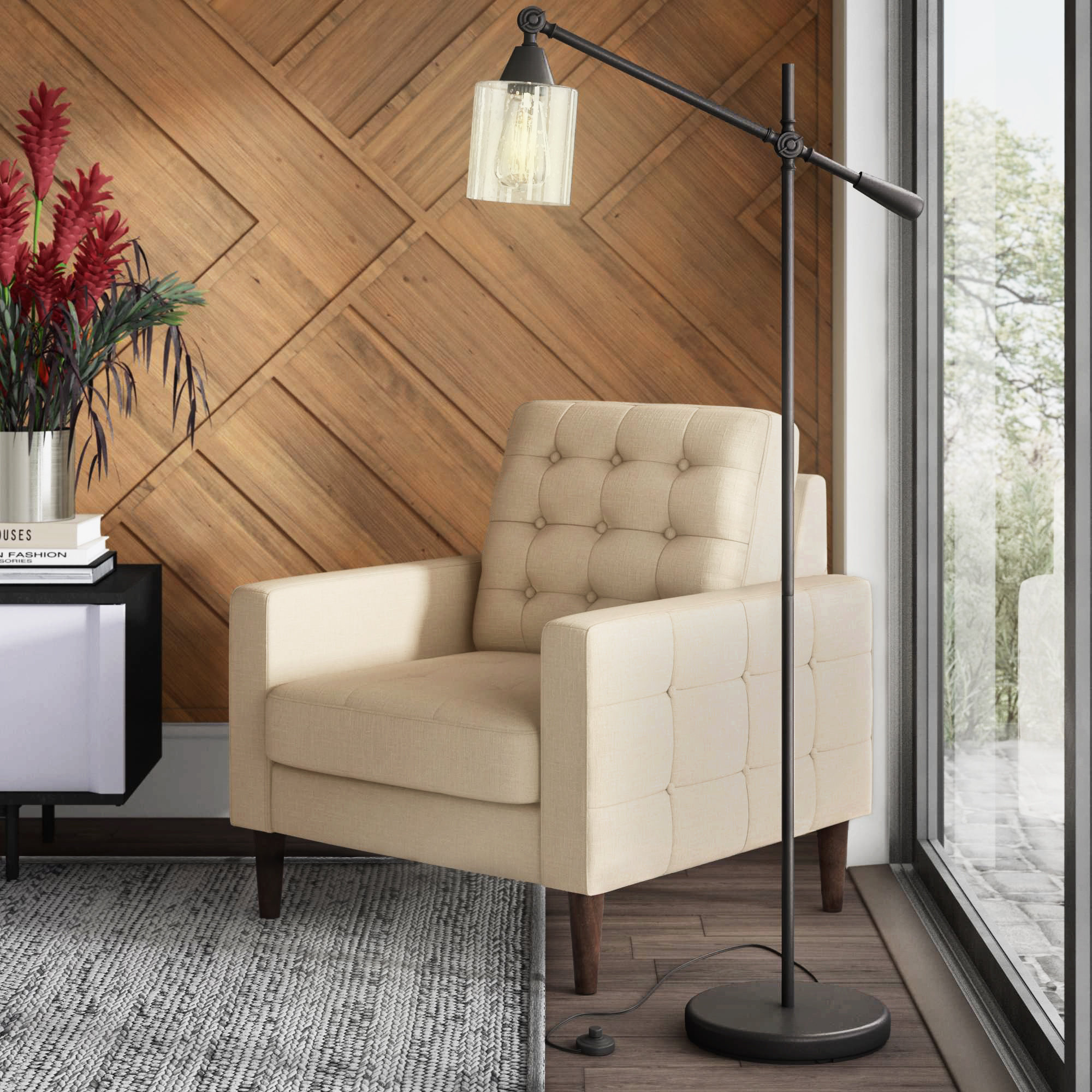 floor lamp end table combo