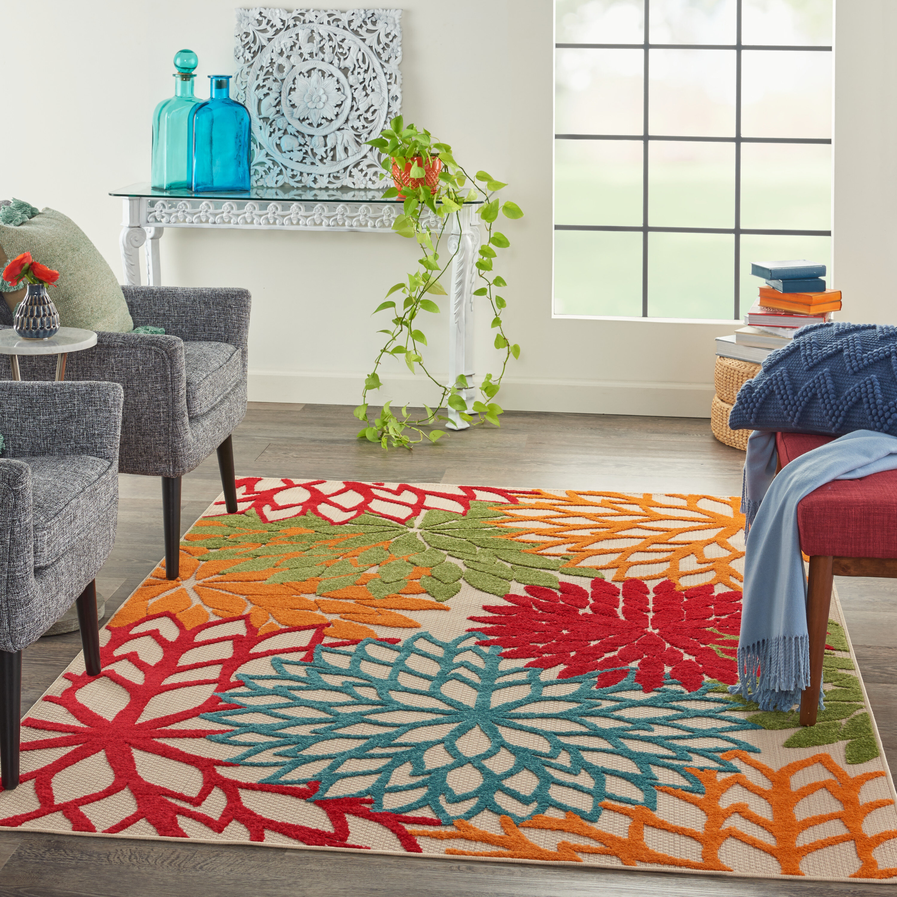 Traditional Round Non-Slip Rug Mat Carpet Runner Soft Carpets For Living Room 
