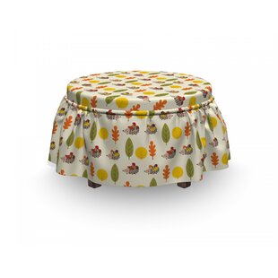 Hedgehog Different Trees Animals 2 Piece Box Cushion Ottoman Slipcover Set By East Urban Home