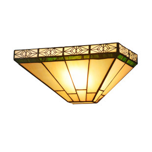 Best Seth Tiffany 1-Light Flush Mount By Millwood Pines Wall Lights Seth Tiffany 1-Light Flush Mount By Millwood Pines Wall Lights