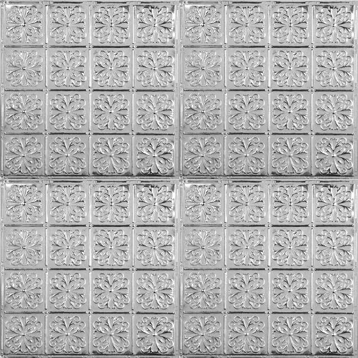 Tin 2 Ft X 2 Ft Nailed Up Ceiling Tile In Silver Washed White