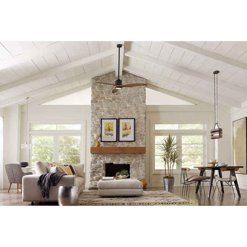 Foundry Select 60 Bradfield Led Standard Ceiling Fan With Pull Chain And Light Kit Included Reviews Wayfair