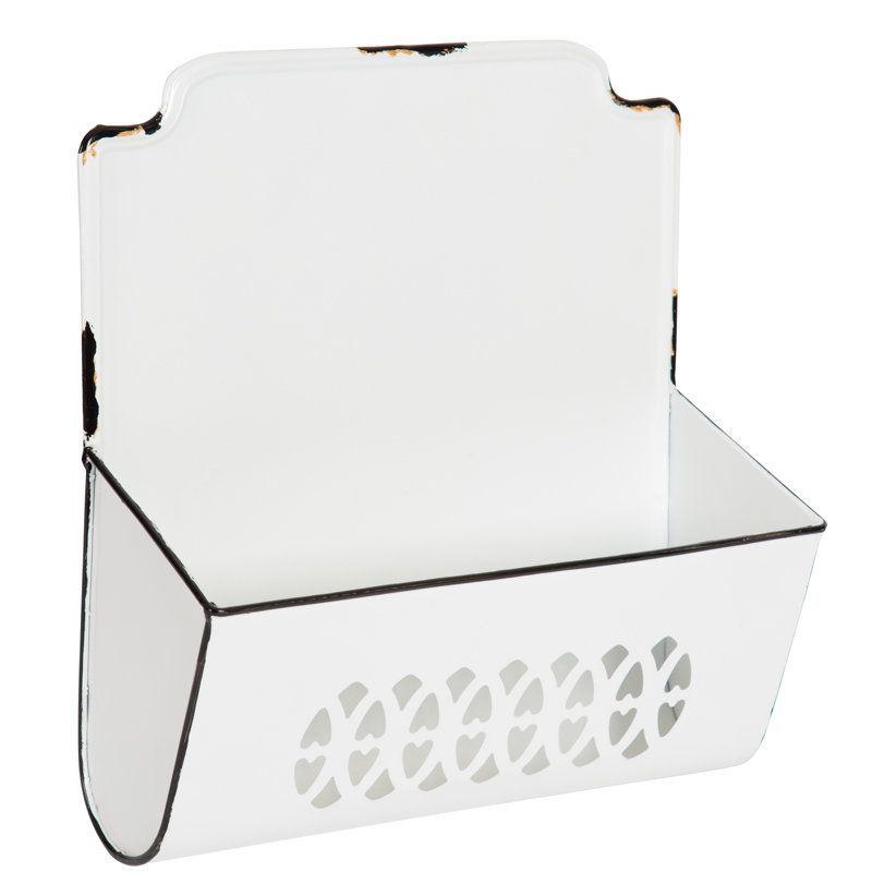 Gracie Oaks Ardrie Vintage Style Metal Wall Pocket Organizer Bins