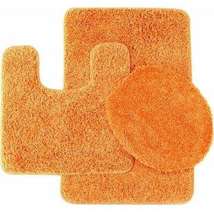 orange bath mat set