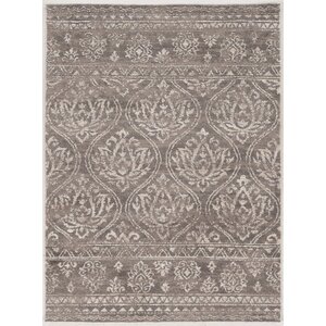 Felicianau00a0Traditionalu00a0Silk Hand-Tufted Gray Polyester Area Rug