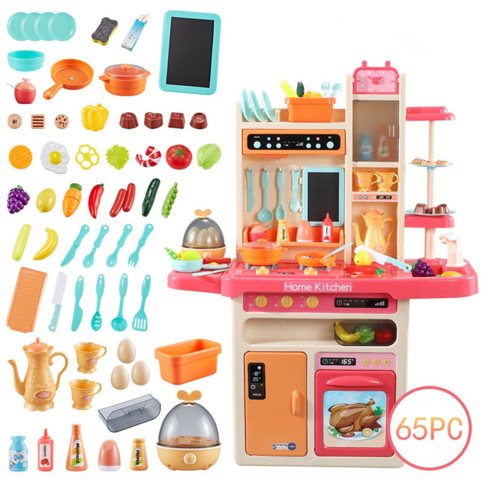 Leutsin Kitchen Playset Pretend Food Kids Role Play Kitchen Toys For Toddlers Kids Early Learning Pretend Play Kitchen Accessories Simulates The Kitchen Toy The Steam Water Spray Children S Kitchen Toy