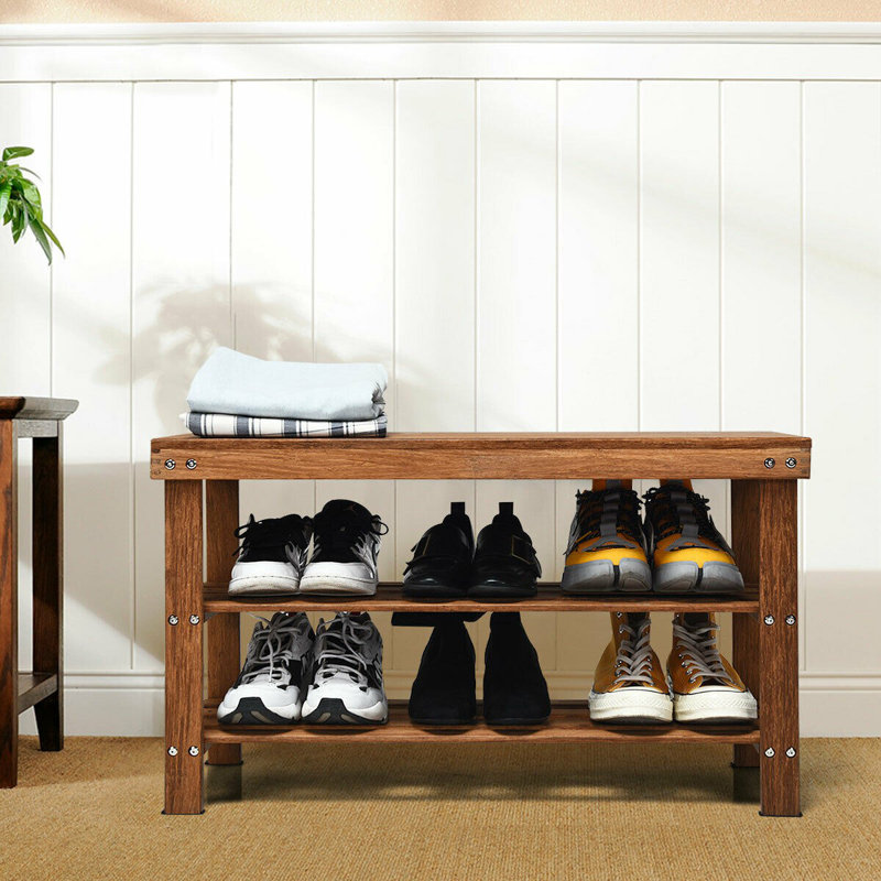 bamboo shoe storage bench