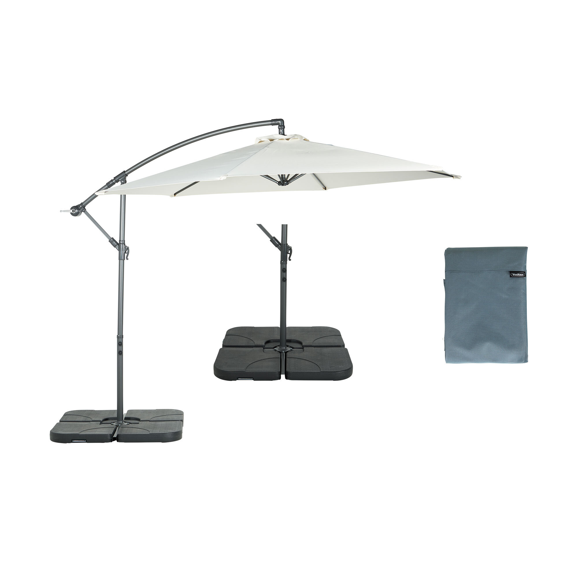 vonhaus cantilever parasol set