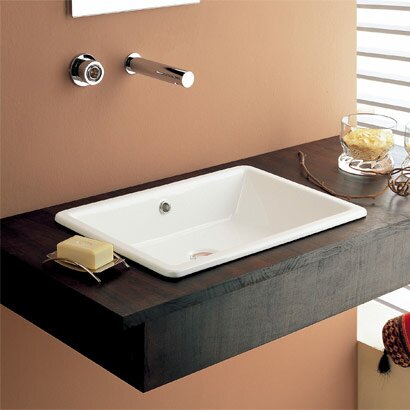 gaia ceramic rectangular drop-in bathroom sink with overflow