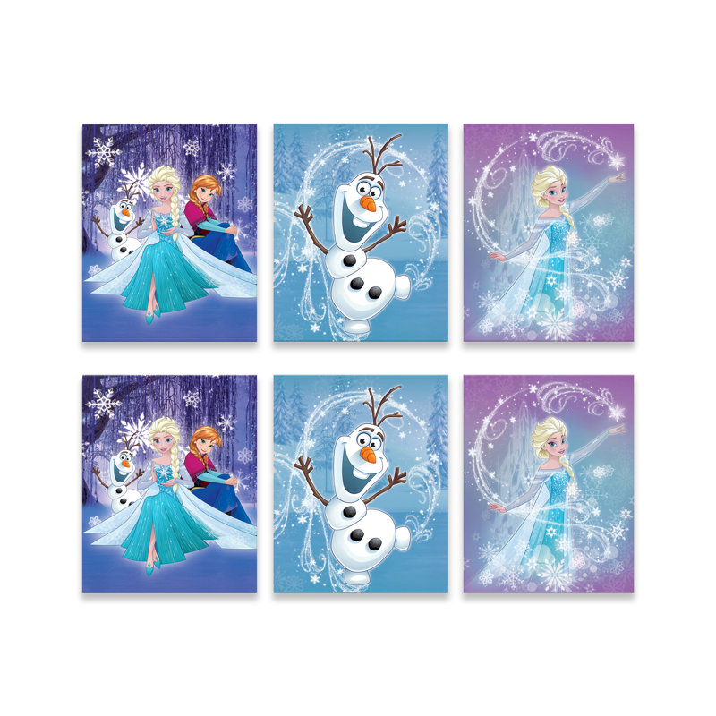 Gallery Direct Disney Frozen Elsa Anna And Olaf 6 Piece Graphic