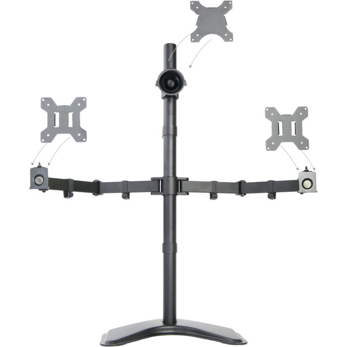 Vivo Triple Lcd Monitor Free Standing Height Adjustable 3 Screen