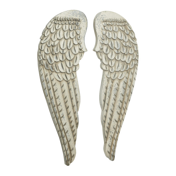 One Allium Way 2 Piece Distressed Angel Wings Wood Wall Décor Set Reviews Wayfair