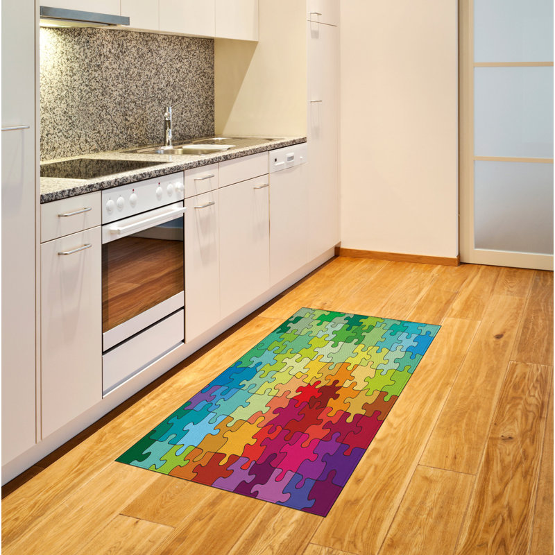 East Urban Home Puzzle Pieces Fractal Toys Multicolor Area Rug