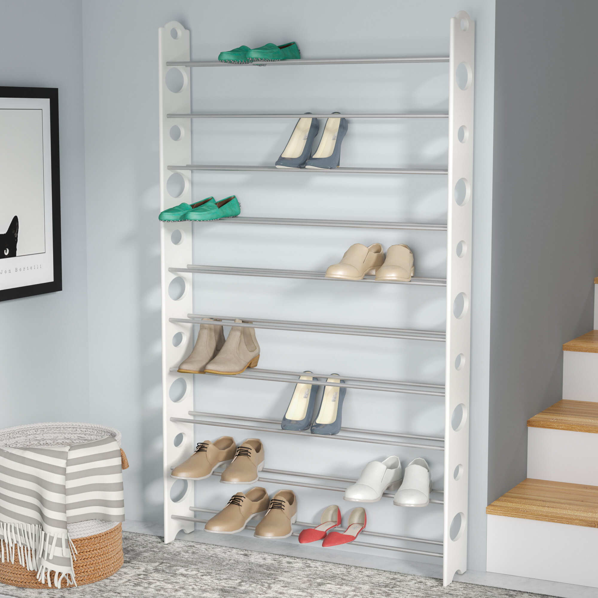 Rebrilliant 10 Tier 50 Pair Stackable Shoe Rack Reviews Wayfair