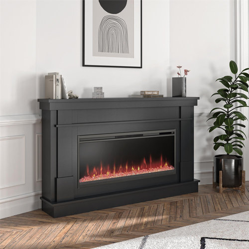 Novogratz Waverly Wide Mantel with Linear Electric Fireplace | Wayfair