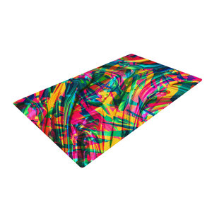 Danny Ivan Wild Abstract Illustration Rainbow Area Rug