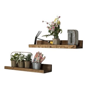 Shallow Rustic Luxe 2 Piece Floating Shelf Set
