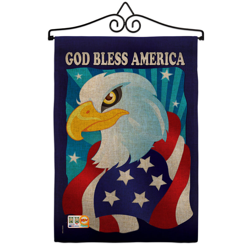 Breeze Decor Freedom Eagle American Patriotic 2 Sided Burlap 19 X 13 In Garden Flag Wayfair