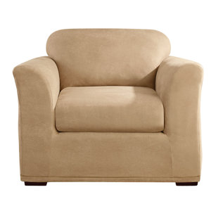 Stretch Leather Box Cushion Armchair Slipcover