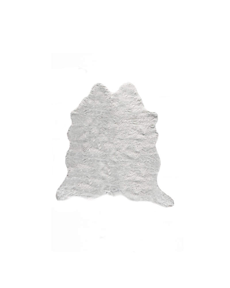 Dillard Gray Faux Fur Area Rug Rug Size: 4.25' x 5'