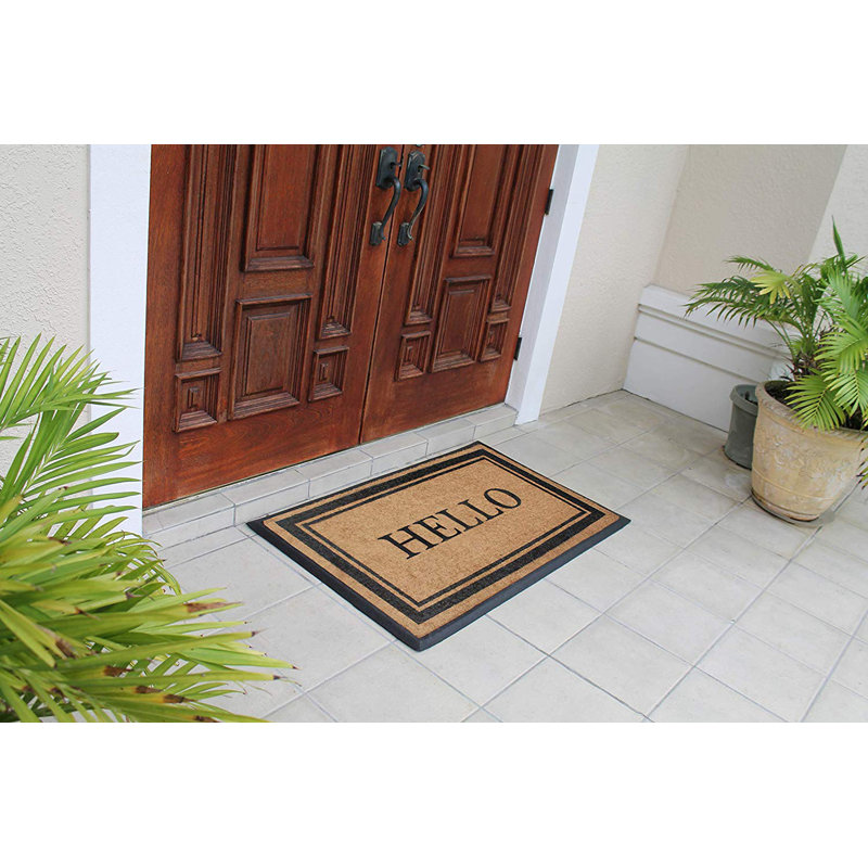 Winston Porter Trahan Hello 48 In X 30 In Non Slip Outdoor