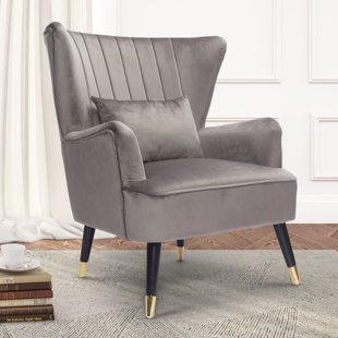 wayfair grey velvet chair