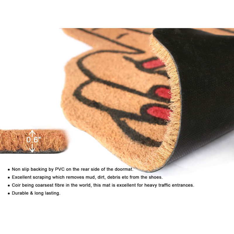 Latitude Run Senecal Machine Tufted Peace Sign Coir 30 In X 18 In Non Slip Outdoor Door Mat Reviews Wayfair