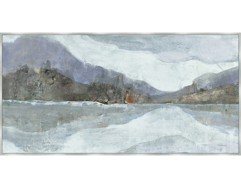 Millwood Pines Light Winter Landscape Framed Watercolor Painting