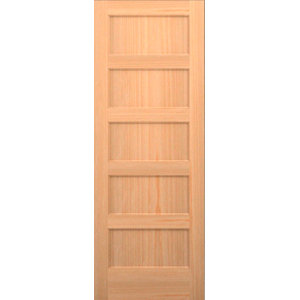 Wood 5 Panel Slab Interior Door