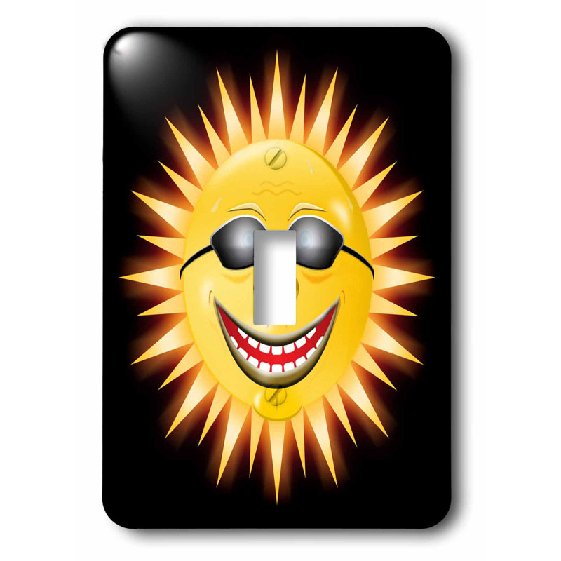 3drose Smiling Sunshine A Happy Sunny Face Wearing Sunglasses With A Smile Single Toggle Light Switch Wayfair