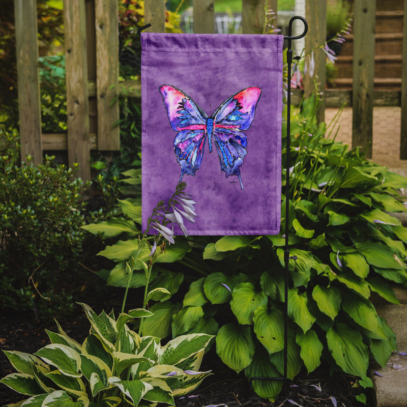 Caroline's Treasures Butterfly on Purple 2-Sided Garden Flag | Wayfair