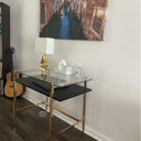 Mercer41 Geri Mid-Century Glass Desk & Reviews | Wayfair