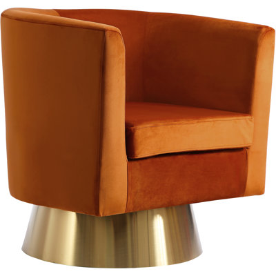 Mercer41 Jax Swivel Barrel Chair Upholstery Color Cognac Swivel Barrel Chair Upholstery Color Cognac