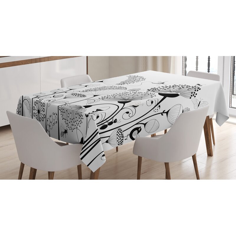 Ambesonne Black And White Tablecloth 
