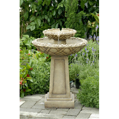 Boldin Resin/Fiberglass Tiered Bird Bath Fountain