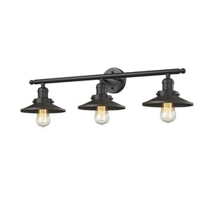 3-Light Railroad Shade Wall Sconce